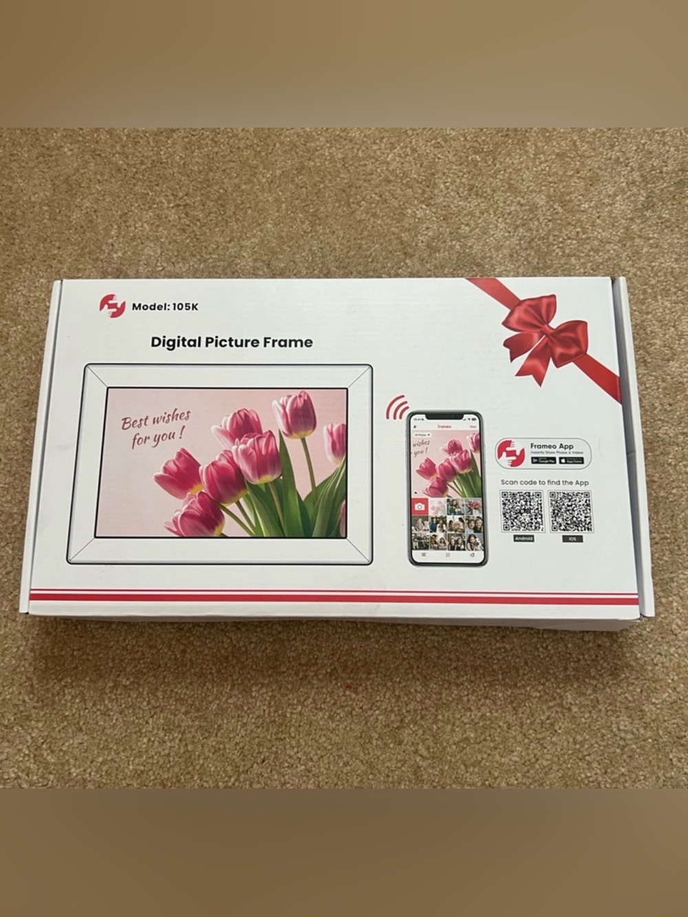 Digital Picture Frame 105K - White - Frameo App Compatible